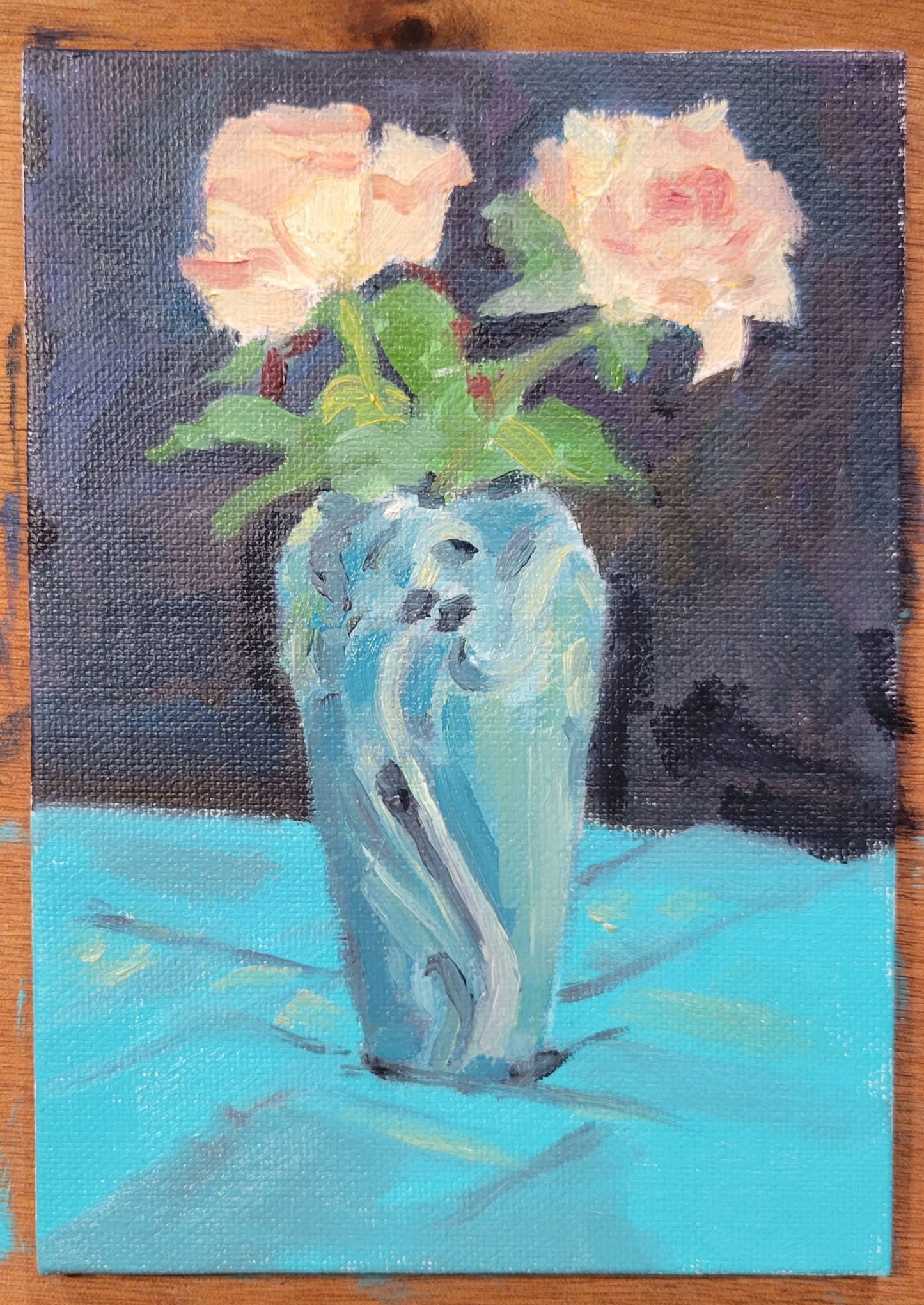 "Roses in a Van Briggle Vase"